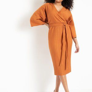 Eloquii Pleated Wrap Dress